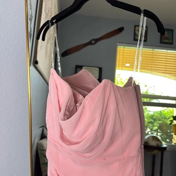HOUSE OF CB 'Adrienne' Pink Quartz Strapless Gown NWT